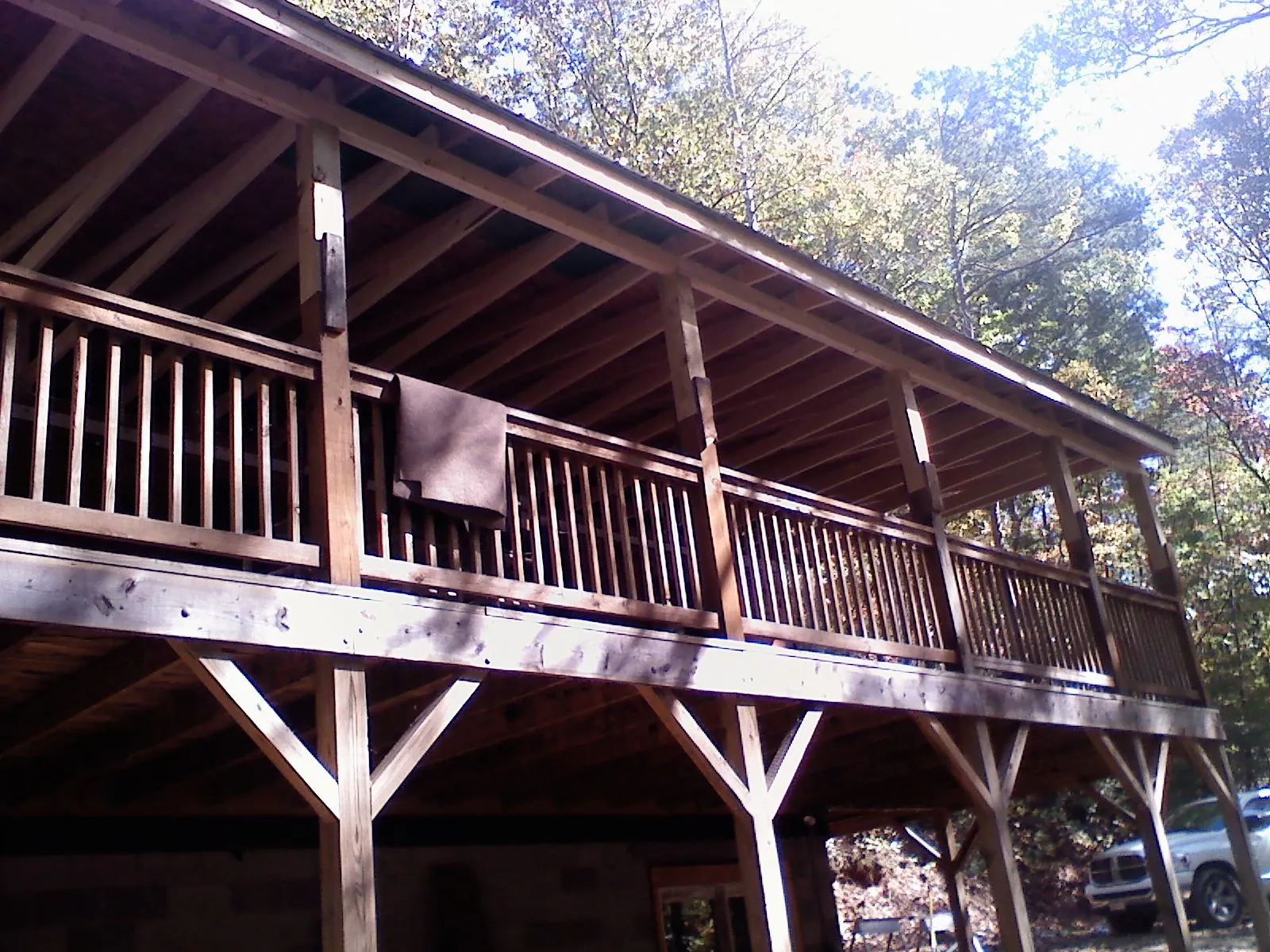 Timber framing under a new elevated porch and deck — Roof Leak Repair in Obernburg by Roofing Brothers